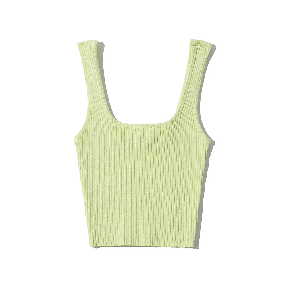 2024 Summer crop tops cute sexy sleeveless top women vintage cropped tank tops women ribbed tops korean fashion black white
