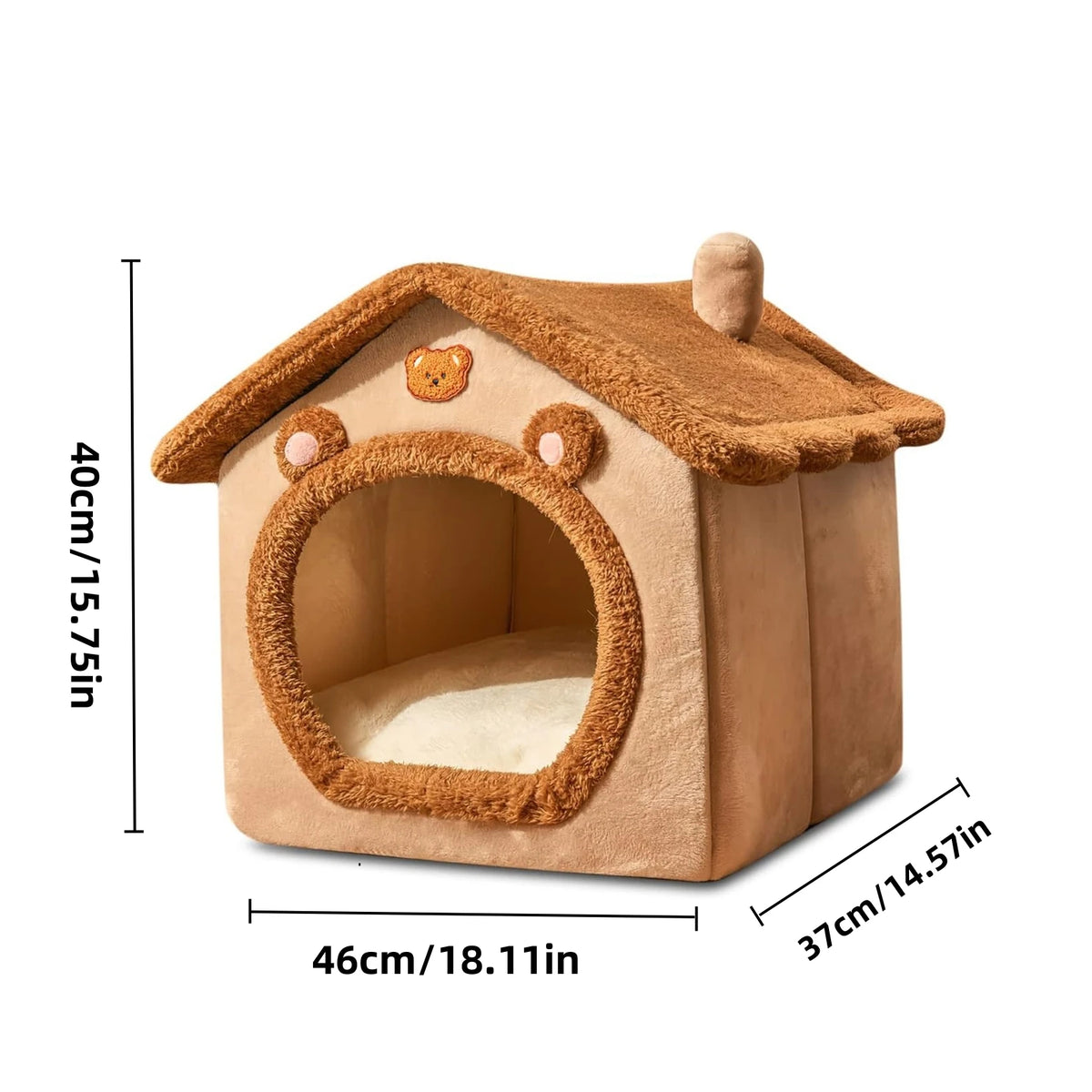 Pet Bed for Cats and Dogs - Cozy Indoor Pet Shelter with Soft Cushion, Stylish Design, Durable and Easy to Clean Winter