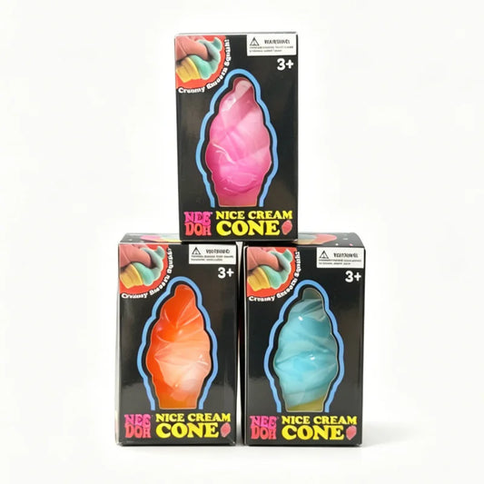 Needoh Nice Cream Cone Creamy Non-toxic Squeeze Ball Anti Stress Relief Pocket Mood Calm ADHD Sensory Vent Squishy Fidget Toy