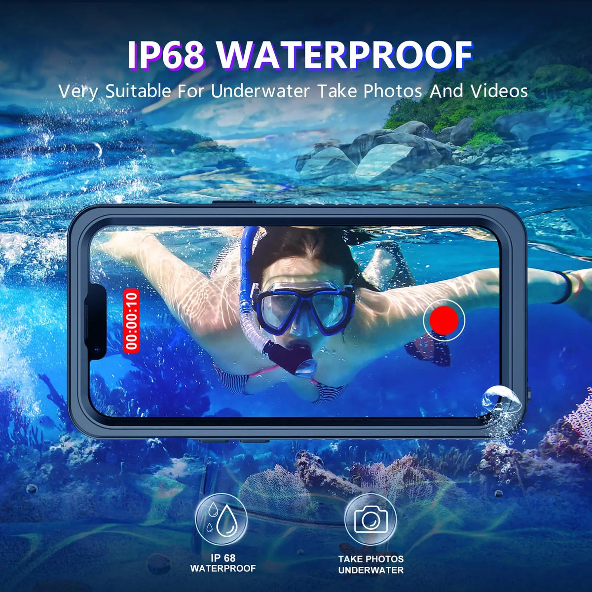 Shellbox Professional Waterproof Phone Case for iPhone 14 17Air 13 15 16 - 360 Full Coverage Shockproof Dustproof IP68