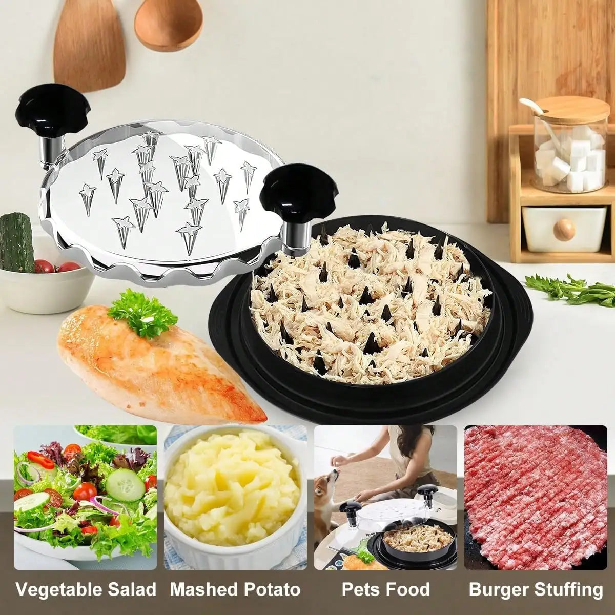Chefy Ergonomic Manual Chicken Shredder Easy Meat Separator for Pet Food Kitchen Prep