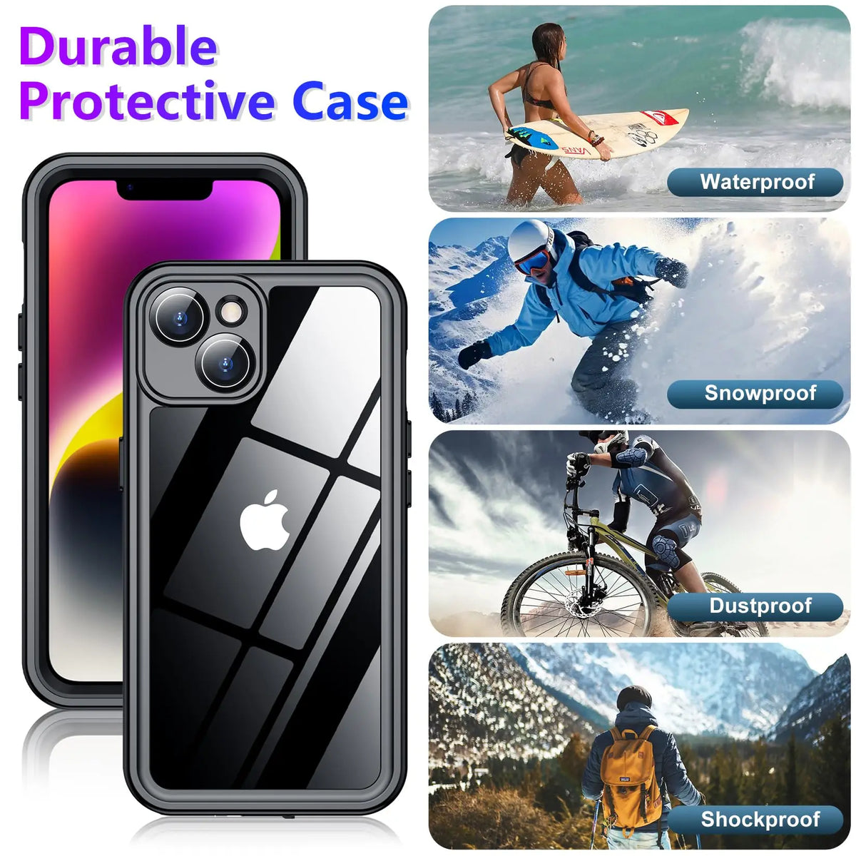 Shellbox Professional Waterproof Phone Case for iPhone 14 17Air 13 15 16 - 360 Full Coverage Shockproof Dustproof IP68