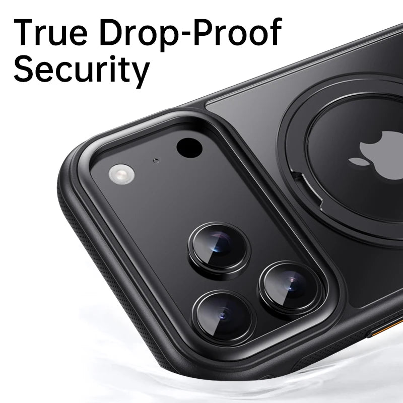 360° Mechanical Torque-Sound Rotating Stand Holder Magnetic Magsafe Phone Case For iPhone 16 15 14 13 17 18 Pro Max Plus Air 17E