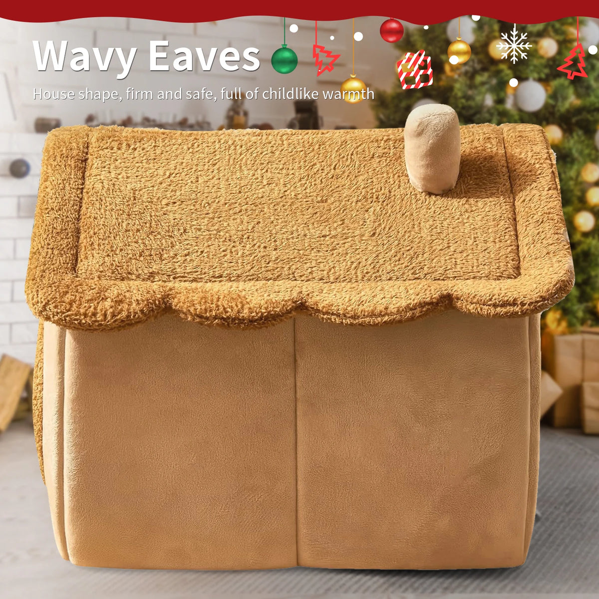 Pet Bed for Cats and Dogs - Cozy Indoor Pet Shelter with Soft Cushion, Stylish Design, Durable and Easy to Clean Winter