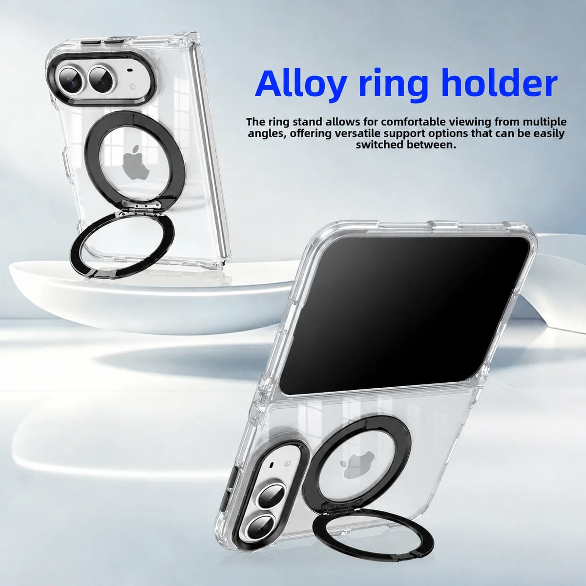 Kickstand Holder Clear Cell Phone Case for Iphone Duo 18 Fold 18fold Transparent Mobile Phone Bag Covers