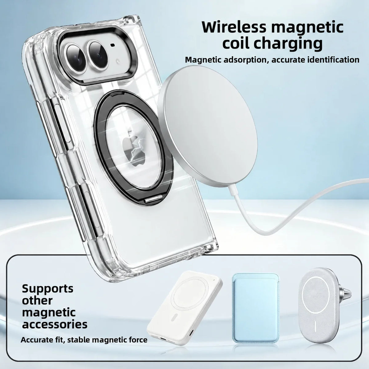 Kickstand Holder Clear Cell Phone Case for Iphone Duo 18 Fold 18fold Transparent Mobile Phone Bag Covers