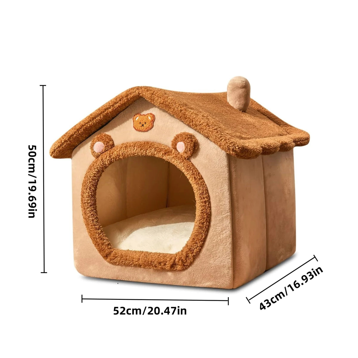 Pet Bed for Cats and Dogs - Cozy Indoor Pet Shelter with Soft Cushion, Stylish Design, Durable and Easy to Clean Winter