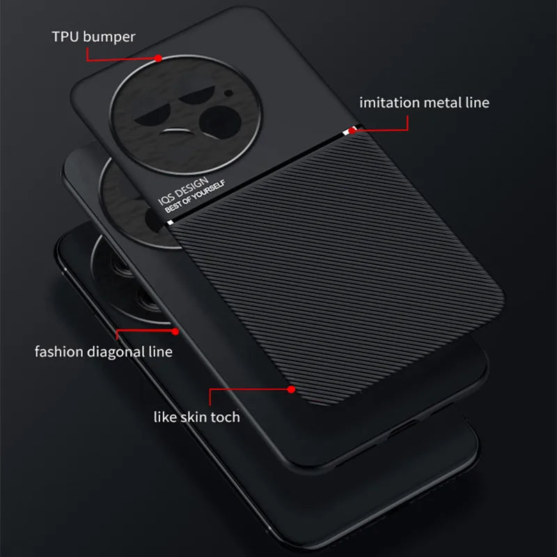 Rugged Non-Slip Case For OnePlus 13 One Plus 13R Cover Car Built-in Magnetic Suction Holder Coque Fundas Shell Capa