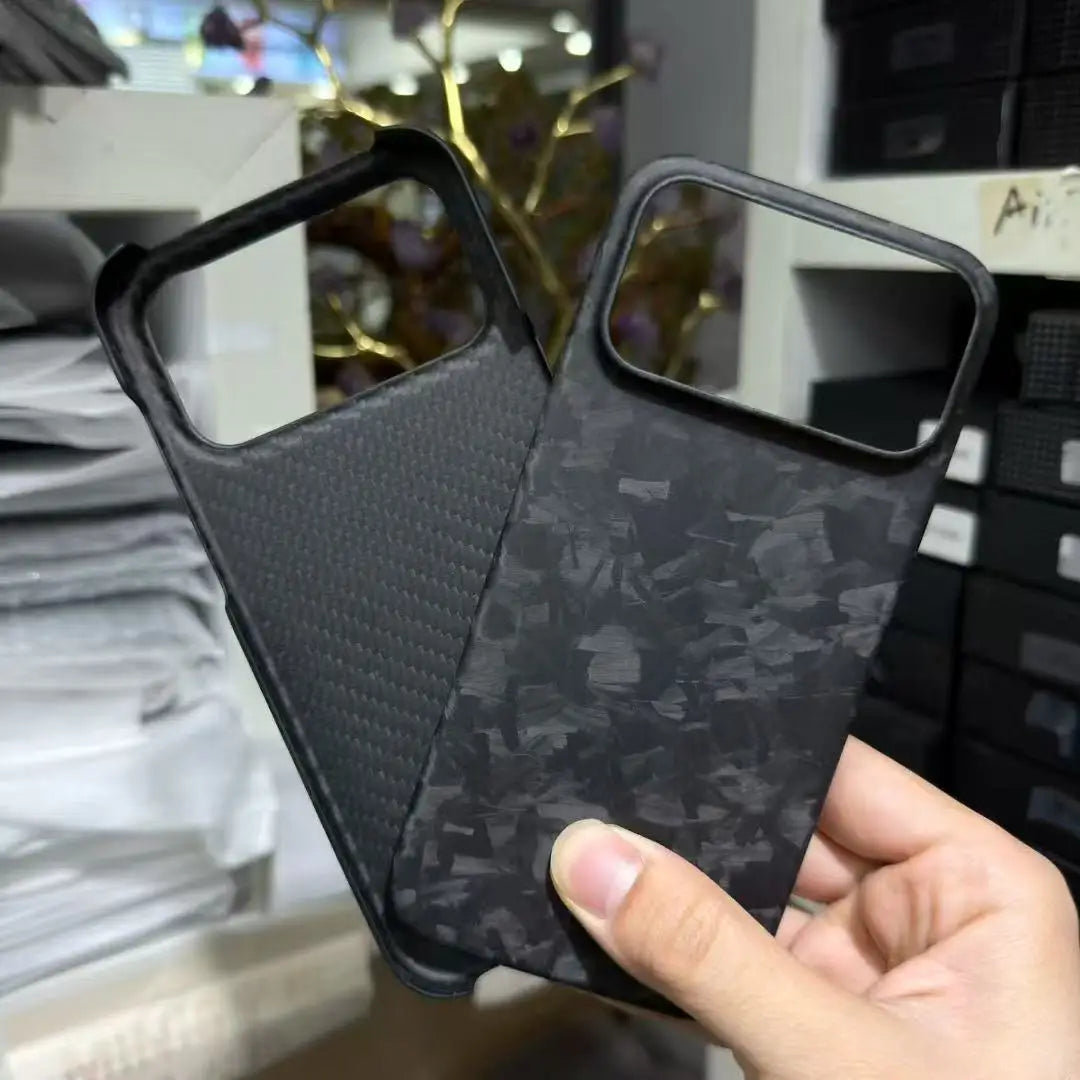 AKATIP Forged Carbon Fiber for iPhone 17Pro Max Ultra Protective Case Gold Foil Anti-Drop Shockproof Carbon Fiber 17Pro Mobile