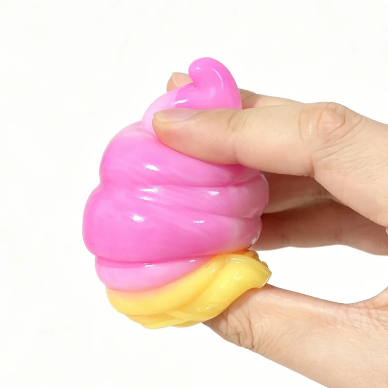 Needoh Nice Cream Cone Creamy Non-toxic Squeeze Ball Anti Stress Relief Pocket Mood Calm ADHD Sensory Vent Squishy Fidget Toy