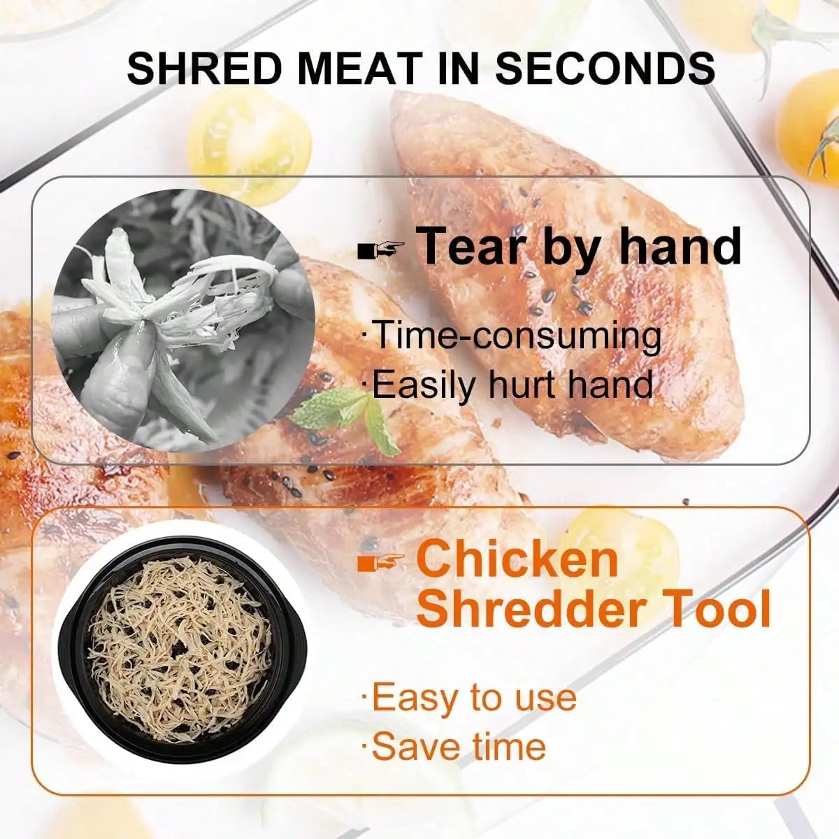 Chefy Ergonomic Manual Chicken Shredder Easy Meat Separator for Pet Food Kitchen Prep