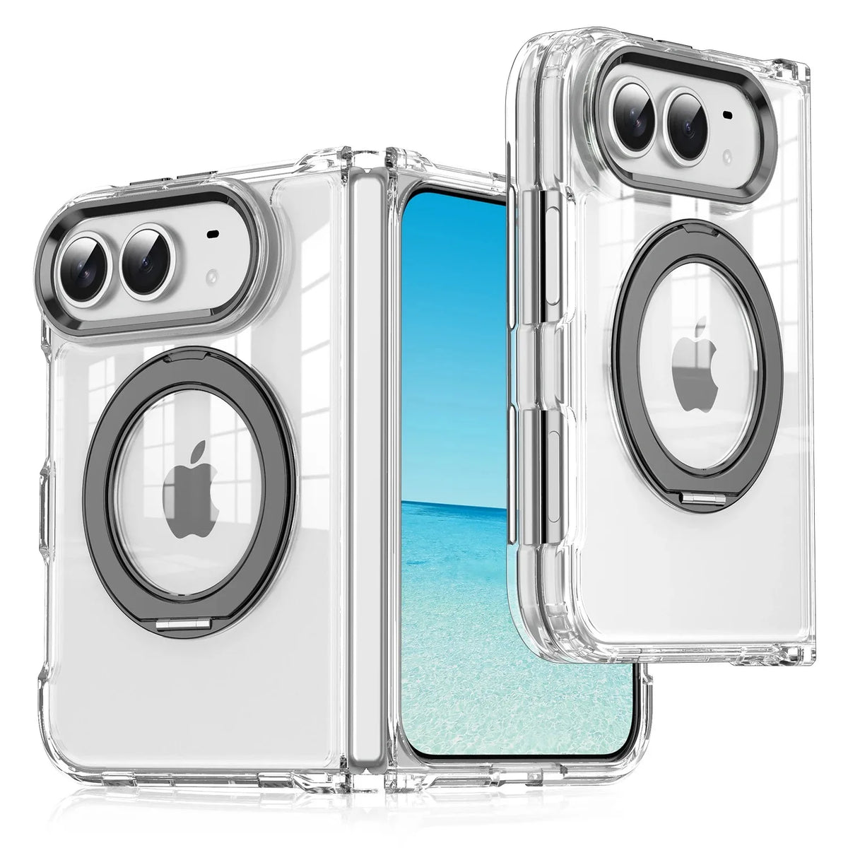 Kickstand Holder Clear Cell Phone Case for Iphone Duo 18 Fold 18fold Transparent Mobile Phone Bag Covers
