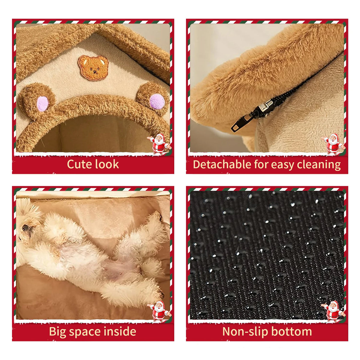 Pet Bed for Cats and Dogs - Cozy Indoor Pet Shelter with Soft Cushion, Stylish Design, Durable and Easy to Clean Winter