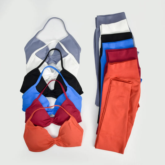 Yoga Strappy Bra Leggings Gym Set Women's Seamless High Elastic Gym Bra Vest Buttock Lift Shorts Set Daily Exercise Sports Set